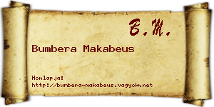 Bumbera Makabeus névjegykártya